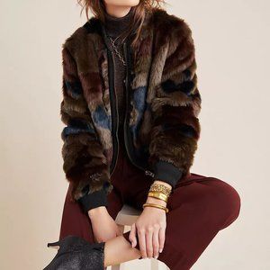 EUC like NEW Anthropologie  Camo Faux Fur Bomber Jacket by: Marrakech